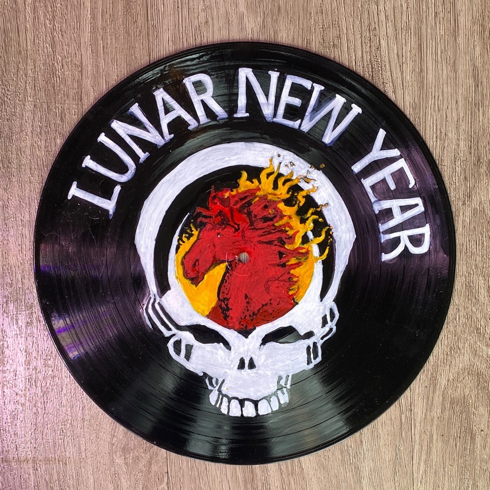 Hand-painted Lunar New Year Painted Vinyl Record